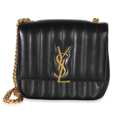 Saint Laurent Black Lambskin Matelasse Monogram Medium Vicky Chain Bag Handbag id