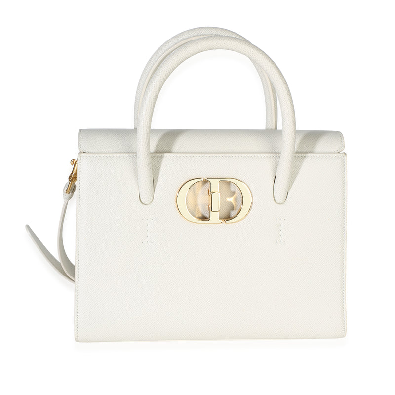 Christian Dior White Calfskin Small St. Honore Tote Handbag id