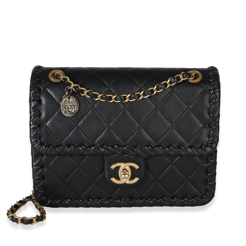 Chanel Black Braided Quilted Calfskin Small My Own Frame Flap Bag Handbag id