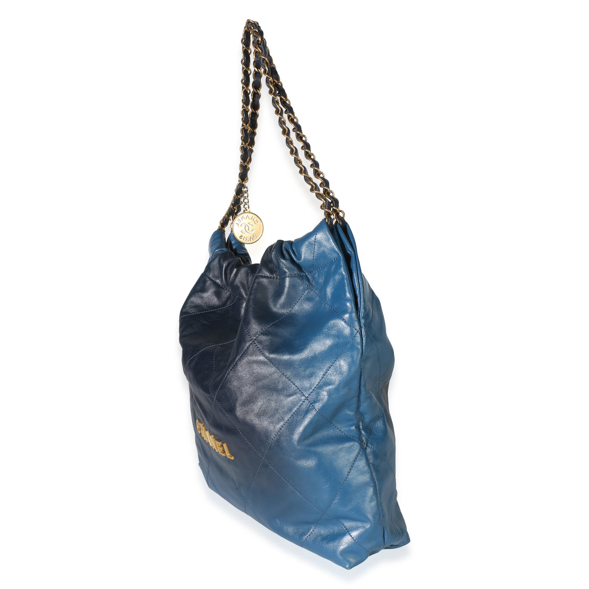 Chanel Blue Shaded Quilted Calfskin Medium  22 Hobo Handbag 2