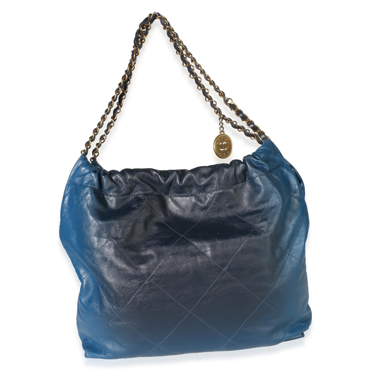 Chanel Blue Shaded Quilted Calfskin Medium  22 Hobo Handbag 4