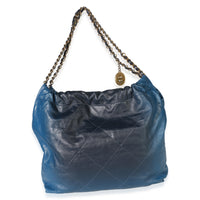 Chanel Blue Shaded Quilted Calfskin Medium  22 Hobo Handbag 4