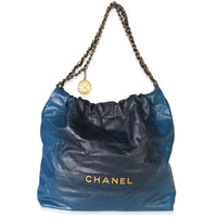Chanel Blue Shaded Quilted Calfskin Medium  22 Hobo Handbag id
