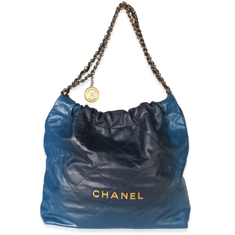 Chanel Blue Shaded Quilted Calfskin Medium  22 Hobo Handbag id