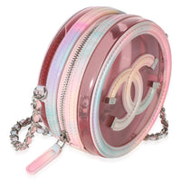 Chanel Pink Lambskin PVC Filigree Round Clutch With Chain Handbag 3