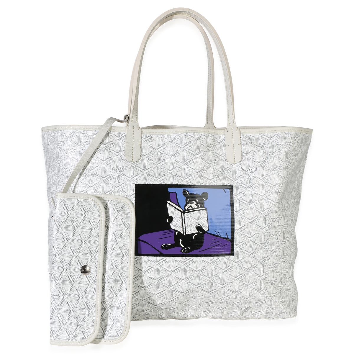 Goyard White ine Canvas Bulldog Saint Louis PM Handbag id