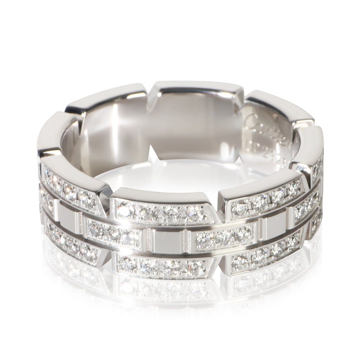 Cartier White Gold Diamond Tank Francaise Ring 2