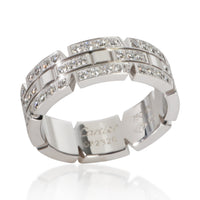 Cartier White Gold Diamond Tank Francaise Ring 4
