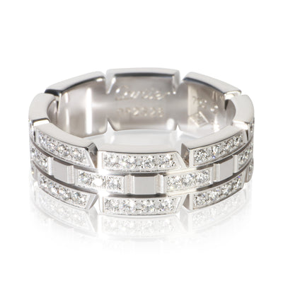Cartier White Gold Diamond Tank Francaise Ring fv