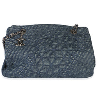 Chanel Blue Camellia Quilted Denim Just Mademoiselle Bag Handbag id