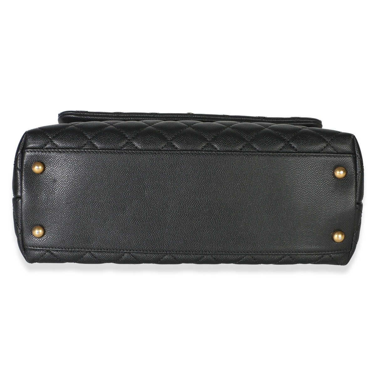 Chanel Black Quilted Caviar Medium Coco Top Handle Bag Handbag 5