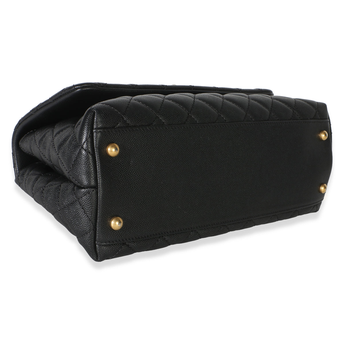Chanel Black Quilted Caviar Medium Coco Top Handle Bag Handbag 7