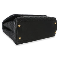 Chanel Black Quilted Caviar Medium Coco Top Handle Bag Handbag 7