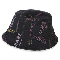 Chanel Black Multicolor Denim Mood Cloche Bucket Hat M 4