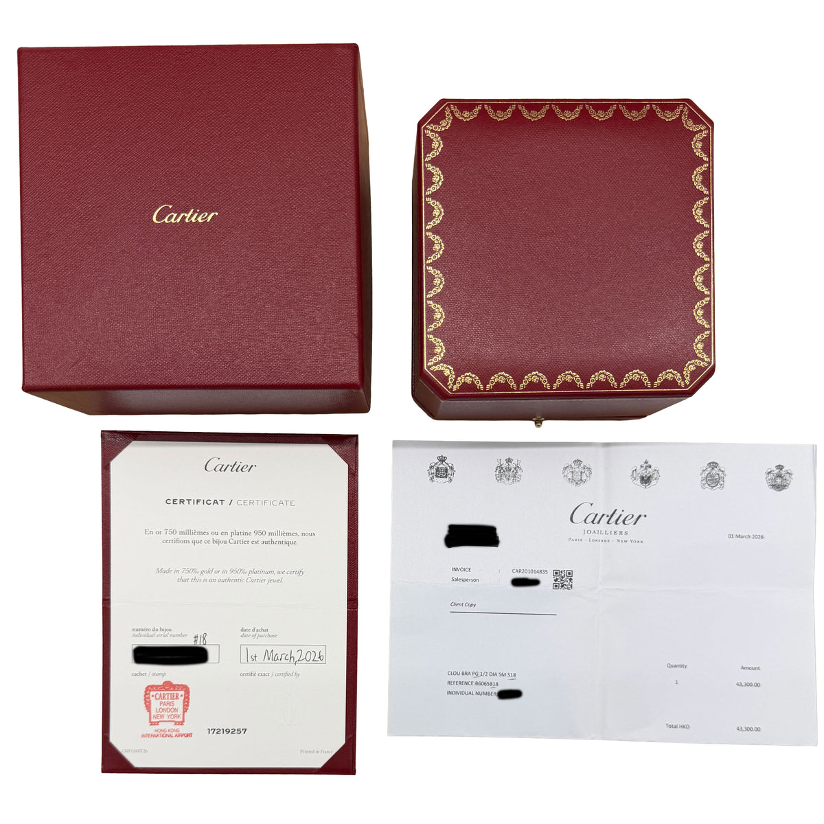 Cartier Rose Gold Diamond Small Model Juste Un Clou Bracelet box
