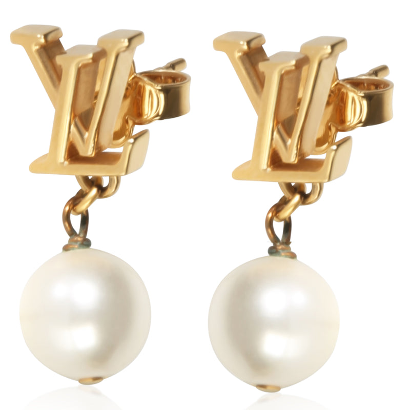 Louis Vuitton Gold Plated Iconic Louisa Earrings fv