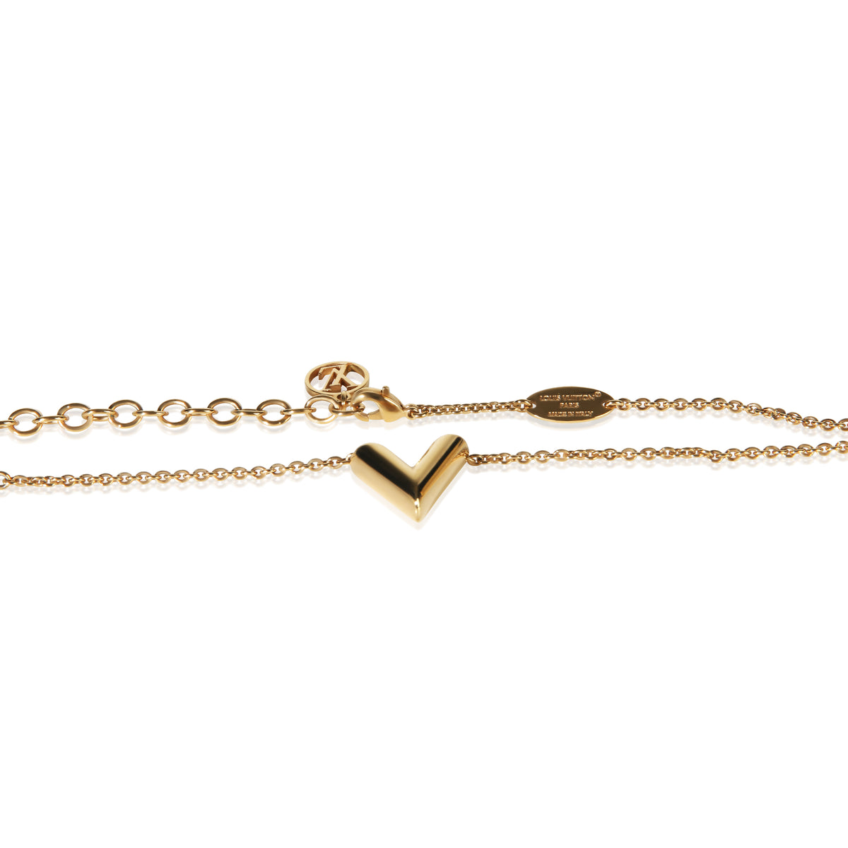 Louis Vuitton Gold Plated Essential V Necklace 2