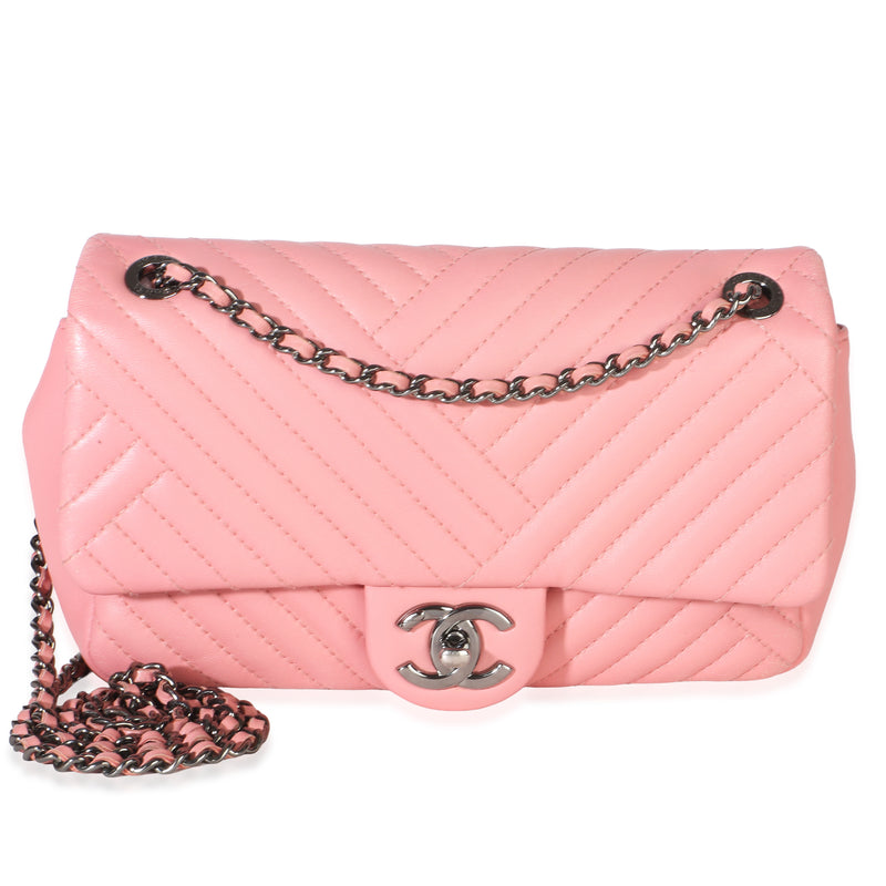Chanel Pink Quilted Lambskin CC Crossing Mini Rectangular Flap Bag Handbag id
