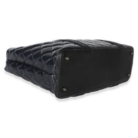 Chanel Navy Quilted Patent Boy Shopping Tote Handbag 7