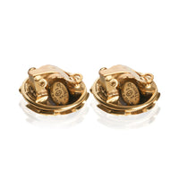 Chanel Gold Plated Vintage Strass Button Earrings 4
