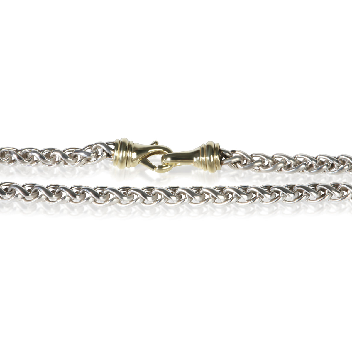 David Yurman Yellow Gold & Sterling Silver Wheat Chain Necklace 2