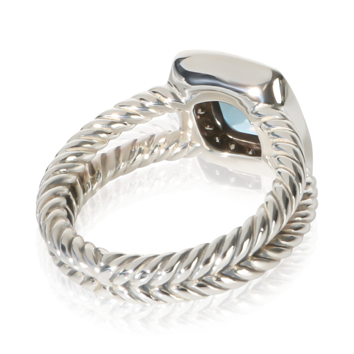 David Yurman Sterling Silver Topaz and Diamond Petite Albion Ring 3