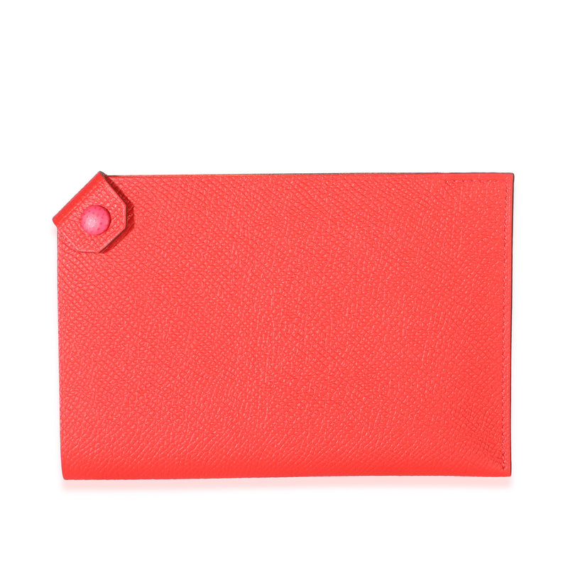 Hermès Rouge De Coeur Rose Extreme Epsom Tarmac PM Passport Holder id