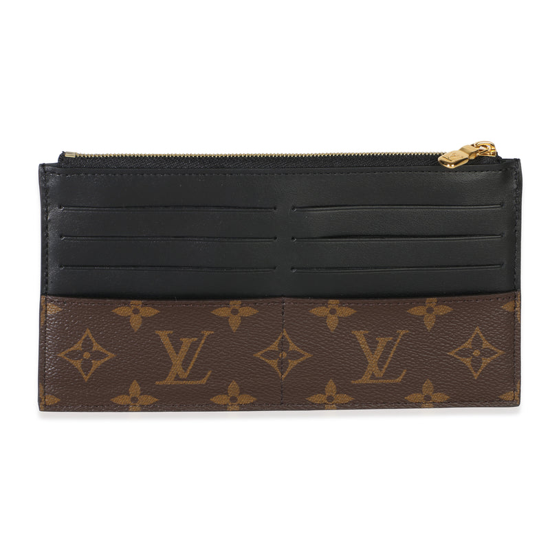 Louis Vuitton Black Monogram Canvas Slim Purse Wallet id