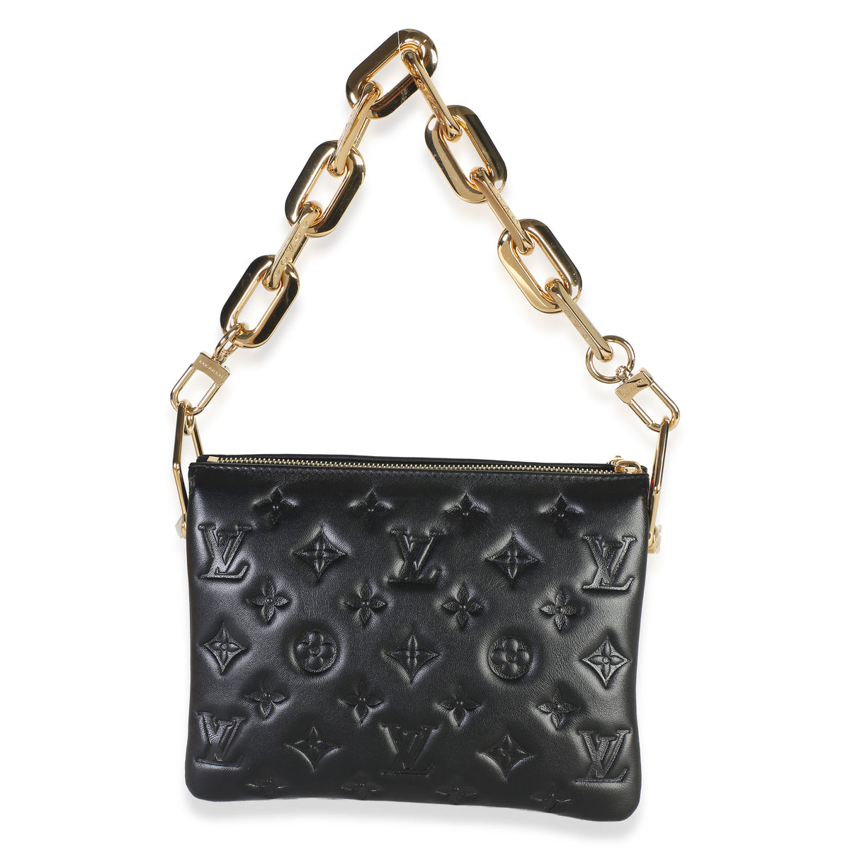 Louis Vuitton Black Monogram Embossed Lambskin Coussin BB Handbag 9