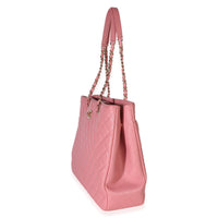 Chanel Pink Quilted Caviar CC Large Shopper Tote Handbag 2