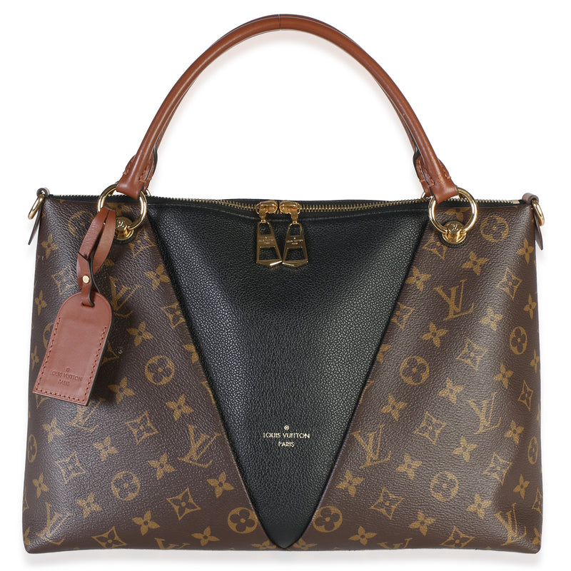 Louis Vuitton Black Monogram Canvas V Tote MM Handbag fv