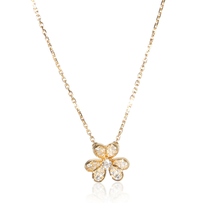 Van Cleef & Arpels Yellow Gold Diamond Mini Model Frivole Pendant fv