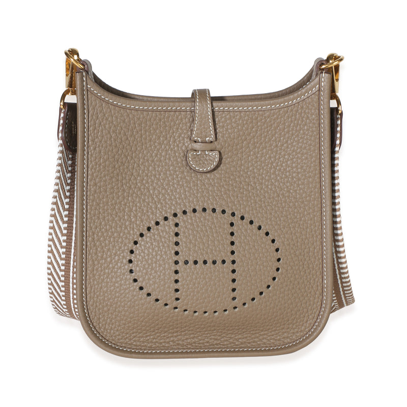 Hermès Etoupe Gris Pale Etoupe Clemence Amazone Mini Evelyne 16 TPM GHW Handbag id