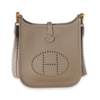 Hermès Etoupe Gris Pale Etoupe Clemence Amazone Mini Evelyne 16 TPM GHW Handbag id