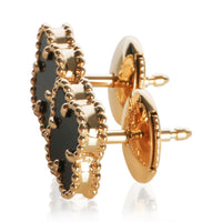 Van Cleef & Arpels Yellow Gold Onyx Sweet Alhambra Earrings 3