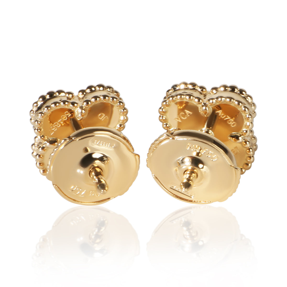 Van Cleef & Arpels Yellow Gold Onyx Sweet Alhambra Earrings 4