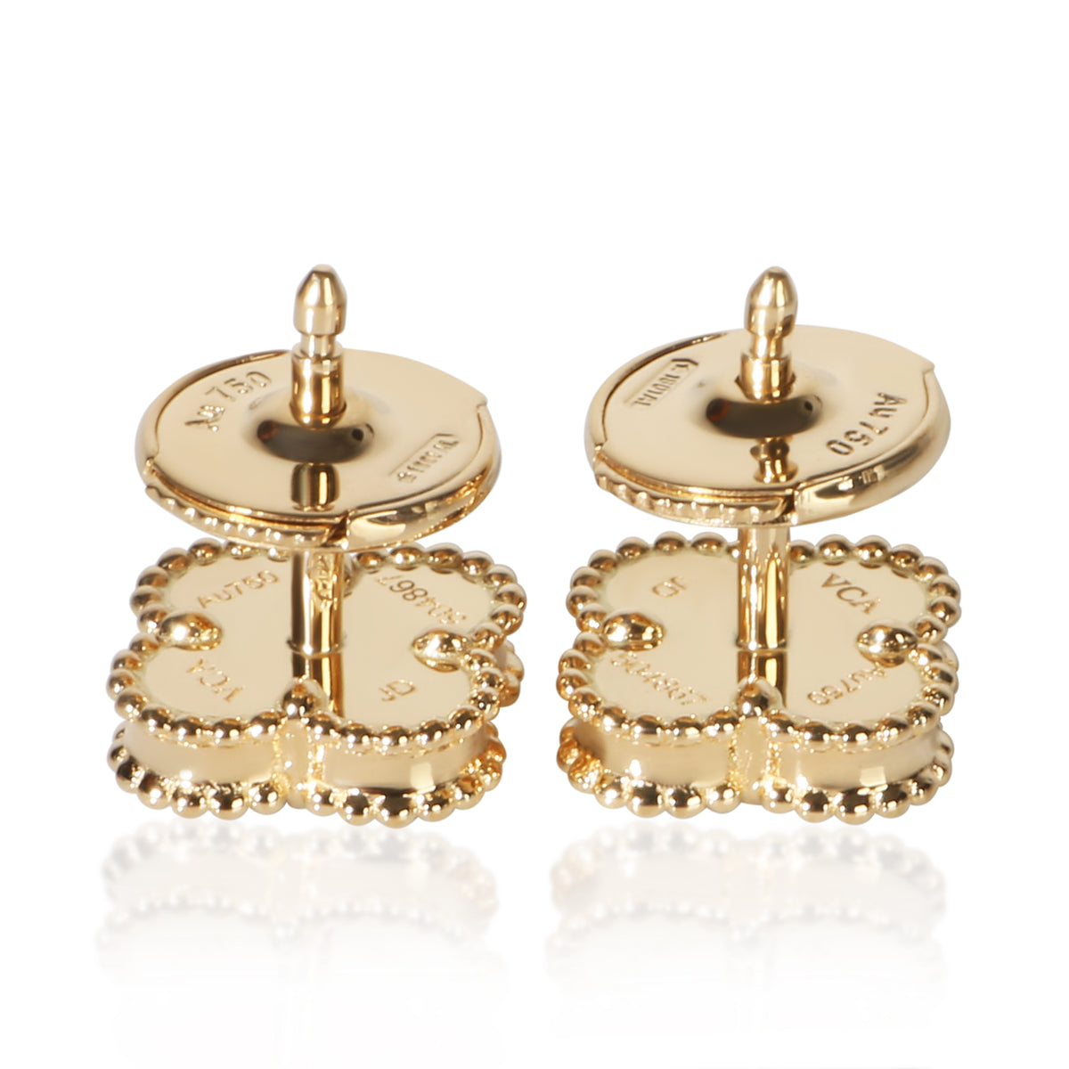 Van Cleef & Arpels Yellow Gold Onyx Sweet Alhambra Earrings 5