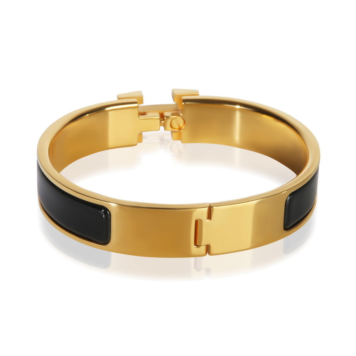 Hermès Gold Plated Clic H In Noir Bracelet 3