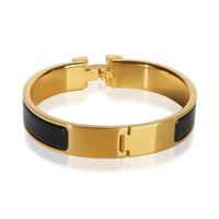 Hermès Gold Plated Clic H In Noir Bracelet 3