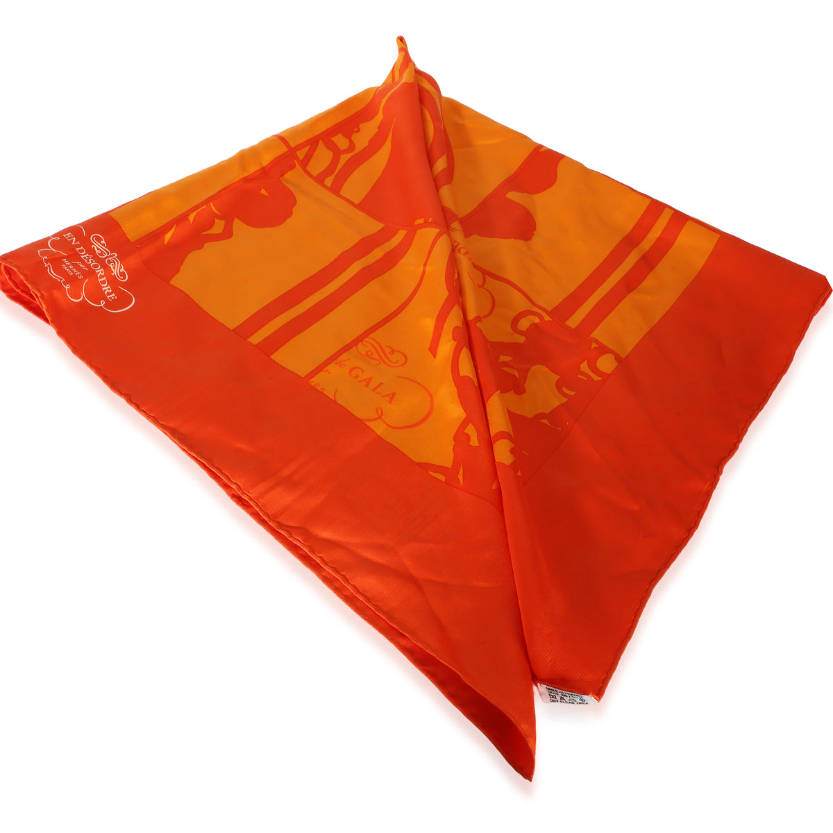 Hermès Orange Silk En Désordre Scarf 90 2
