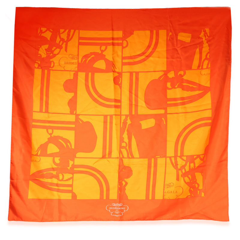Hermès Orange Silk En Désordre Scarf 90 id