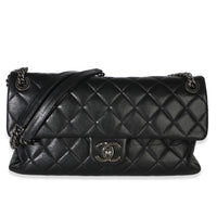 Chanel Black Quilted Sheepskin Medium Burgundy Rocks Flap Bag Handbag id