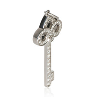 Tiffany & Co. Platinum Diamond Mini Fleur de Lis Key Pendant 2