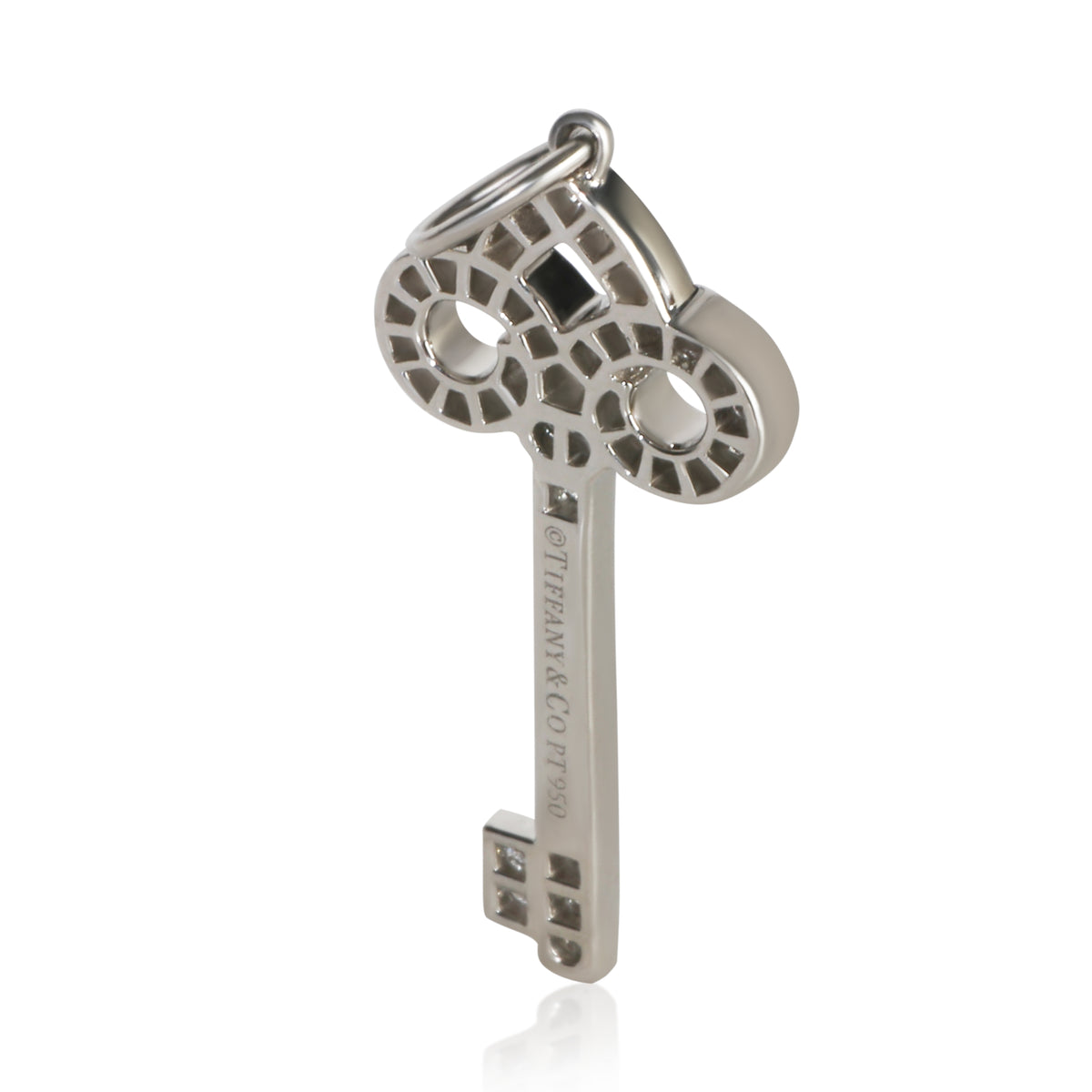 Tiffany & Co. Platinum Diamond Mini Fleur de Lis Key Pendant 3