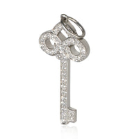 Tiffany & Co. Platinum Diamond Mini Fleur de Lis Key Pendant fv