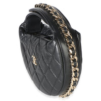 Chanel Black Quilted Lambskin Mini Chain Around Pouch Hobo Handbag 2