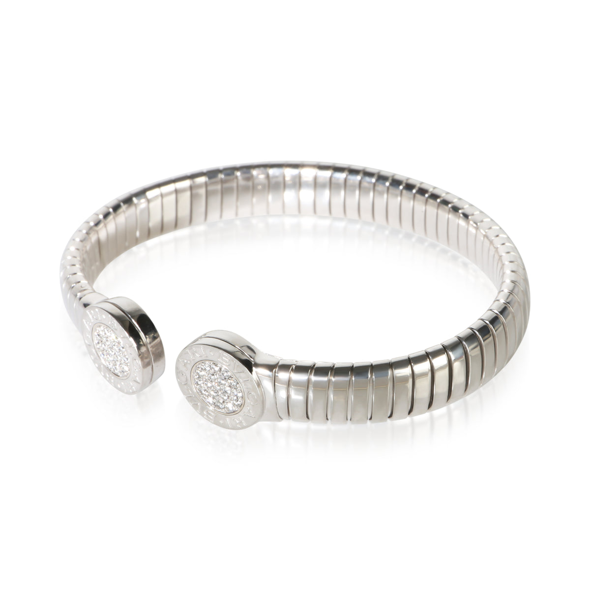 BVLGARI Stainless Steel Diamond Tubogas Bracelet 4