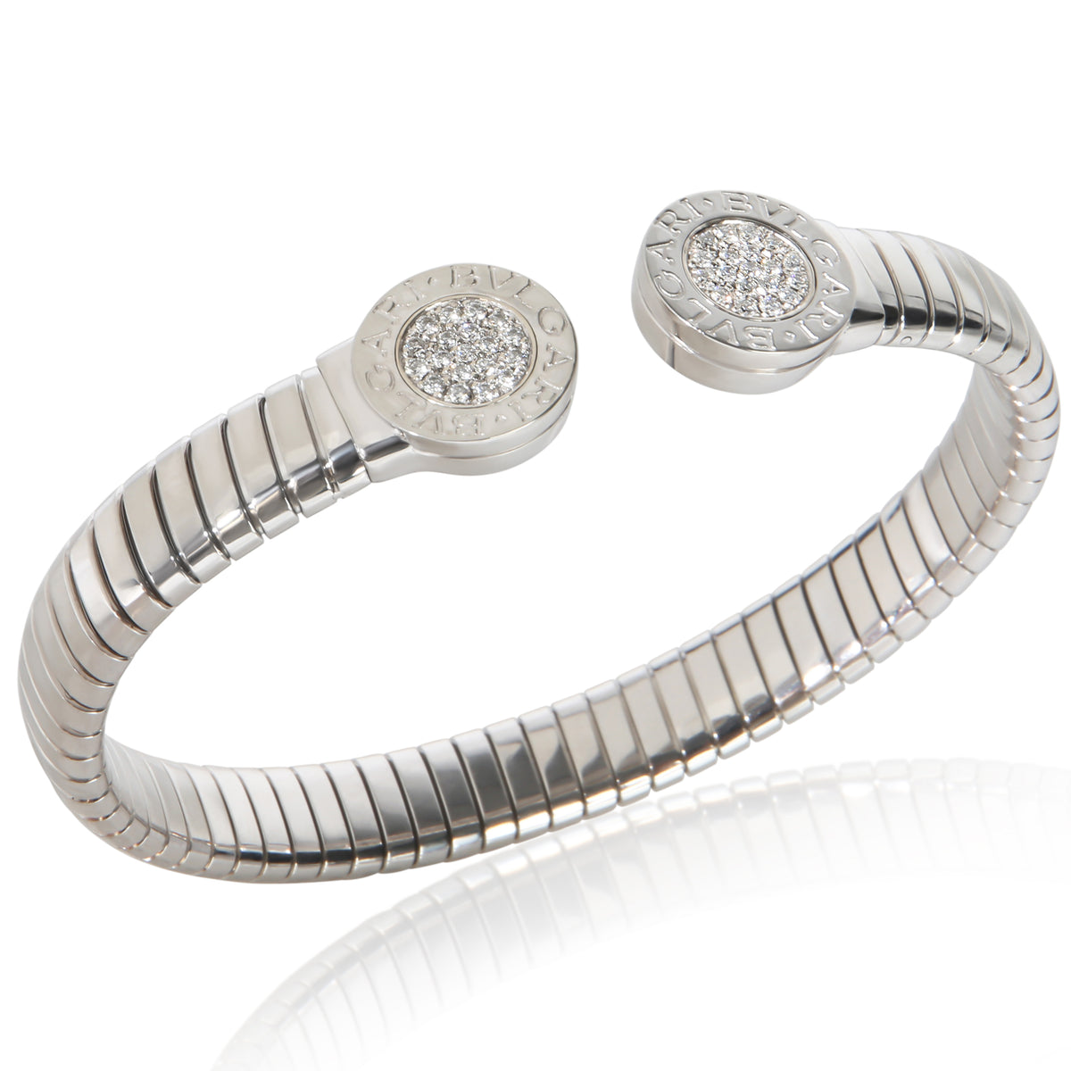 BVLGARI Stainless Steel Diamond Tubogas Bracelet 5