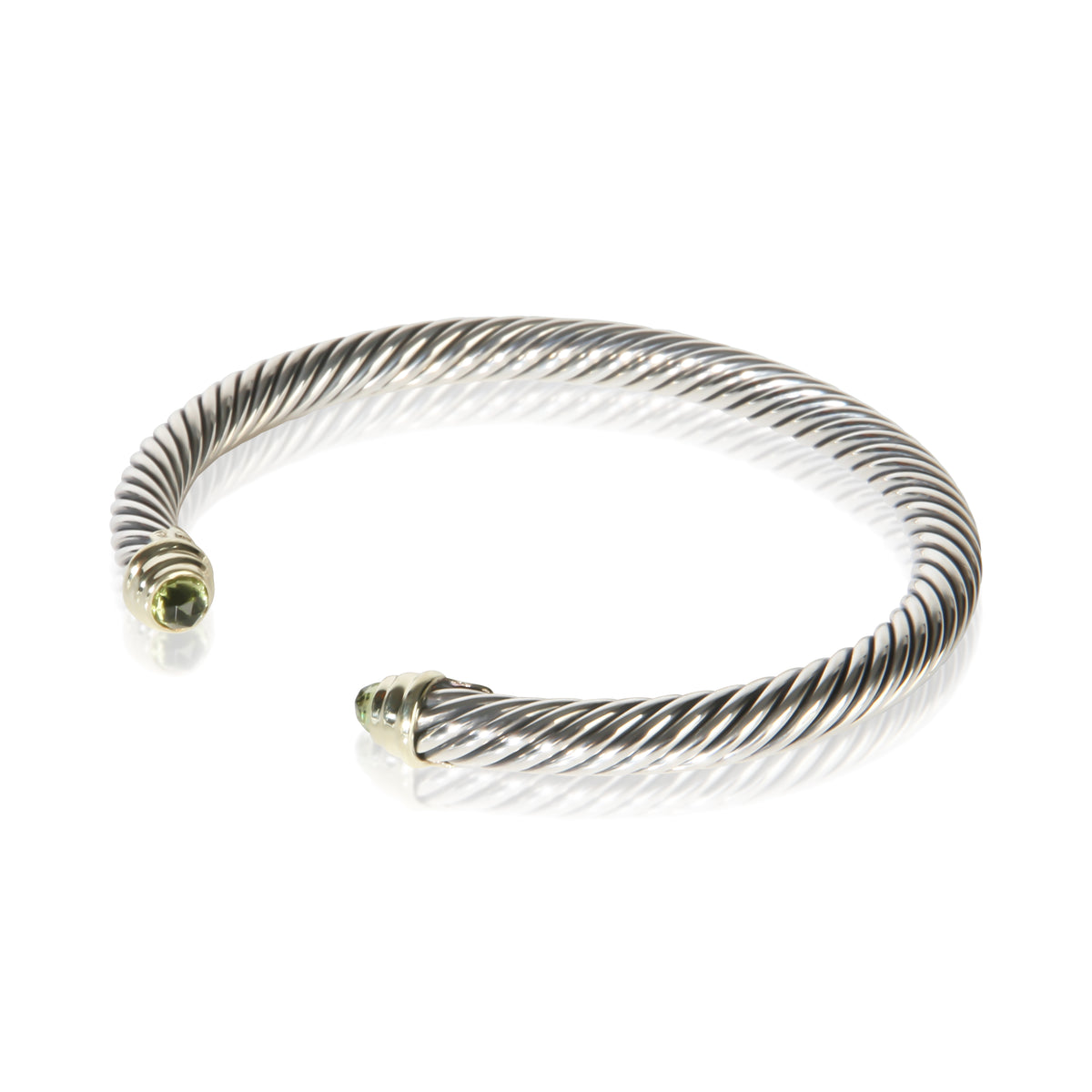 David Yurman Sterling Silver Peridot Cable Classic Bracelet 2