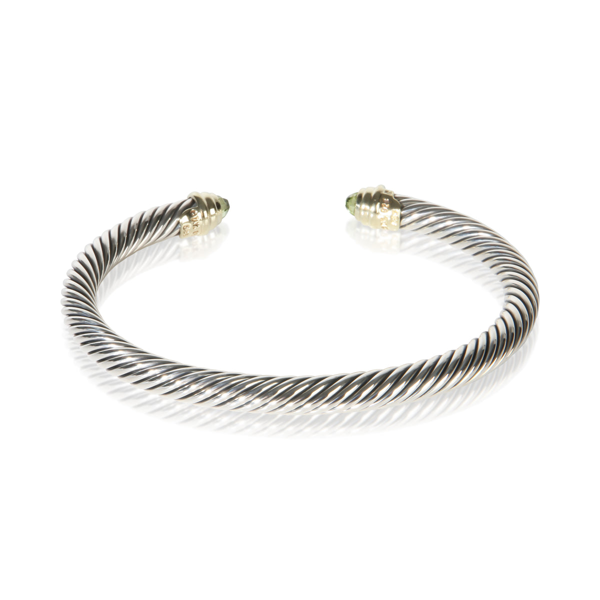 David Yurman Sterling Silver Peridot Cable Classic Bracelet 3